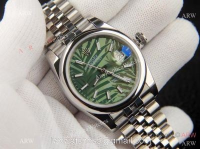 2021 New Rolex Datejust 36 with Olive Green Palm dial Domed Bezel watches