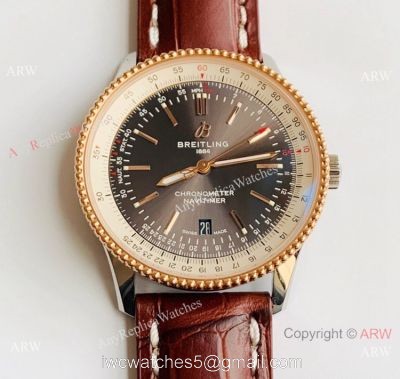 V7 Factory Swiss Replica Breitling Navitimer 1 Watch Rose Gold Gray Dial SW200 Movement watches