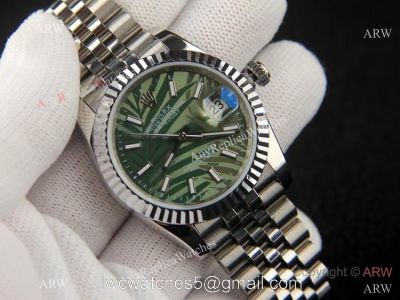 2021 Copy Rolex Datejust 36 Stainless Steel Green Palm Motif Dial Jubilee Watch watches