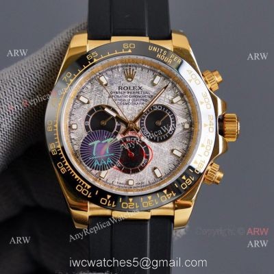 New! Swiss Quality Rolex Daytona Meteorite Dial Gold Case Watch watches