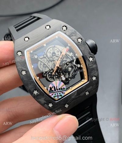 KV Factory Richard Mille RM-055 Bubba Watson Watch Carbon Fiber Skeleton Dial watches