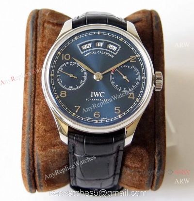 Swiss Grade 1 IWC Portuguese Annual Calendar Iw503502 Blue Watch ZF Replica IWC Watches For Men watches