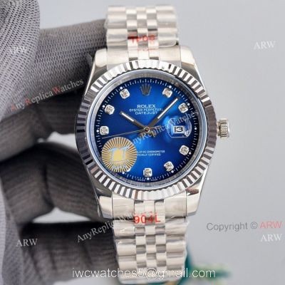 41mm Rolex Datejust 2 Blue Dial Jubilee Fluted Bezel Diamond Watch High End Replica watches