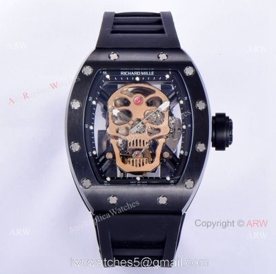 JB Factory Richard Mille Skull Watch RM52-01 Tourbillon Dial Best Copy watches