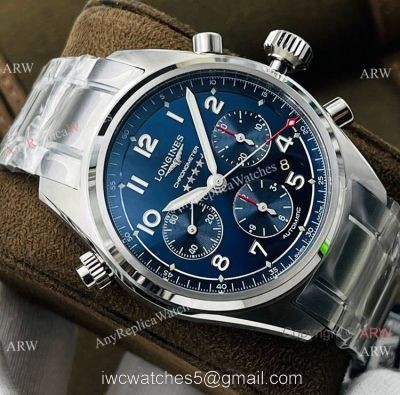 CF Factory Swiss Replica Longines Spirit ETA7753 Chronograph Watch Blue Dial Stainless Steel watches