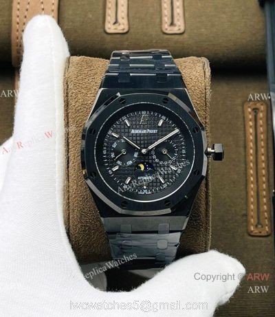 TW factory Audemars Piguet Royal Oak Blacksteel 41mm Watch Annual Calendar Face watches