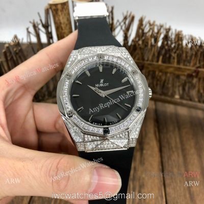 Swiss Quality Copy Hublot Big Bang Sang Bleu SS Diamond Watches Citizen Automatic watches