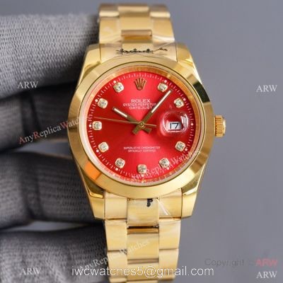 Swiss Quality Copy Rolex Datejust ii 41 Watch Citizen 8215 Movement Cherry red Dial watches