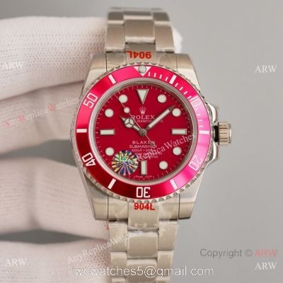 Swiss Grade Blaken Rolex Submariner Copy Watch Red Looking Ceramic 40mm watches