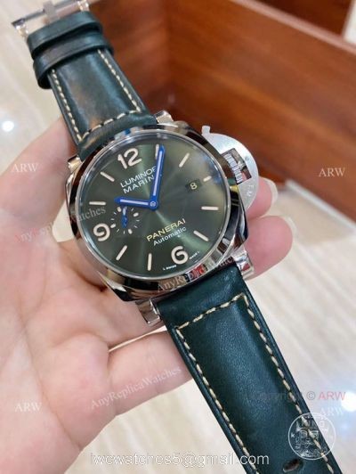 New Panerai 2021 Copy Panerai Green Dial Marina Watch 44mm Green Leather Strap watches