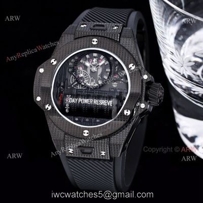 All Black Hublot Big Bang MP-11 Knockoff Watch 45mm With Black Rubber Strap watches