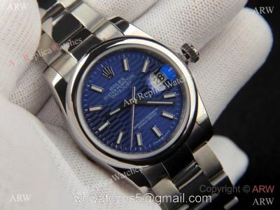 Clone Rolex Datejust 2021 Blue Exotic dial Oyster Watch Timeless style watches