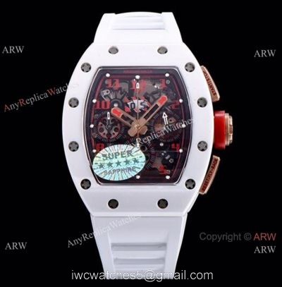 KV Factory Richard Mille RM 011 White Demon Flyback Chronograph Watch Ceramic Case watches
