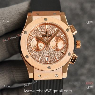 Knockoff Hublot Classic Fusion Diamond Face Rose Gold Watch 43mm watches
