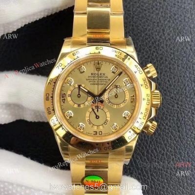 Rolex Daytona Noob Factory Cal4130 1:1 Best Edition Yellow Gold Diamond Custom Luxury watches watches