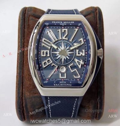 ZF Factory AAA Replica Franck Muller Vanguard Yachting V45 Watch Blue Dial 9015 Movement watches