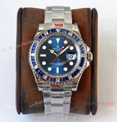 (ROF) Rolex Yacht-Master Blue Diamond Stainless Steel Copy Watch 2021 New! watches