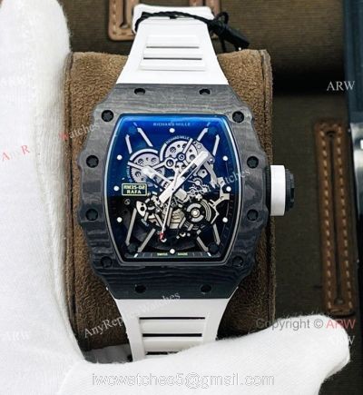 RM Factory 1:1 Replica Richard Mille RM35-02 Rafael Nadal Watch NTPT Case White Rubber Strap watches