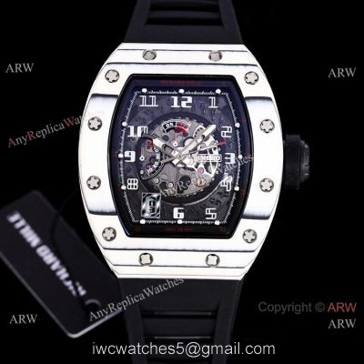 Best Copy Richard Mille RM 030 White Rush Limit Edition Watch Black Rubber Band watches