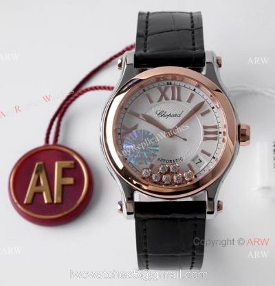 AF Factory 1:1 Replica Chopard Happy Sport Watch Rose Gold Bezel 36mm Size watches