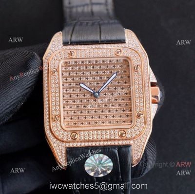 Iced Out Cartier Santos 100 Replica Watches Automatic High End Replica watches