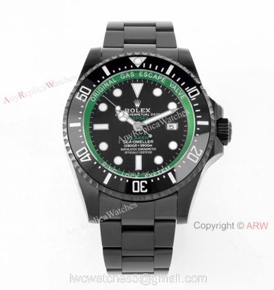 New! Swiss Replica Rolex Blaken Sea-Dweller 44mm Cerachrom Bezel Green Inner watches