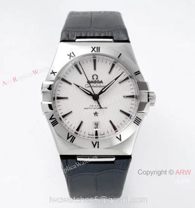 2021 New! AI Factory Omega Constellation 8800 Watch White Dial Black Leather Strap watches
