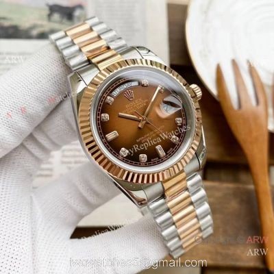 Replica Rolex Day Date 40mm Watches Two Tone Rose Gold New Dial watches