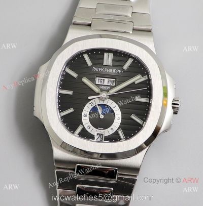GR Factory Patek Philippe Nautilus Annual Calendar Moonphase Watch Black Dial watches
