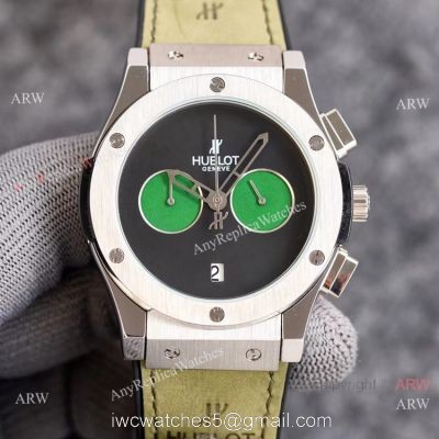 2021 New Copy Hublot Classic Fusion 43mm Watch Onyx Dial Green Subdials watches