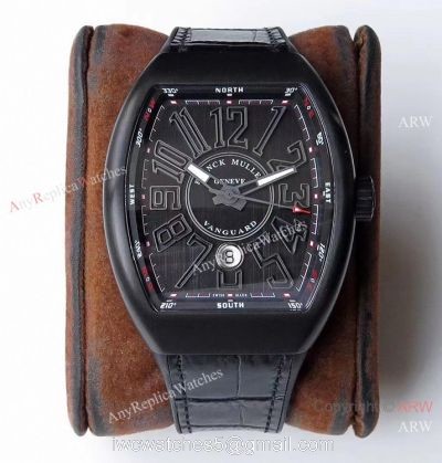 ZF Factory Swiss Replica Franck Muller Vanguard Yachting V45 Watch Solid Black 9015 Movement watches