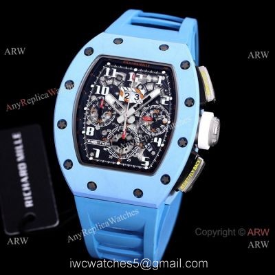 Best Replica Light Blue Richard Mille RM011-FM Baby Blue Last Edition Ceramic Watch For Men watches