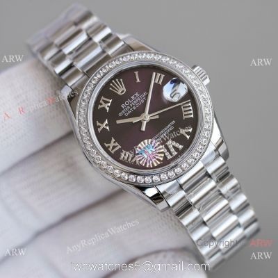 TR Factory Copy Rolex Datejust 31mm Watch President Stainless Steel Purple Dial watches