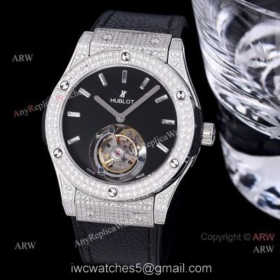 Iced Out Hublot Classic Fusion Diamond Watch 42mm Hublot Tourbillon Watch Replica watches