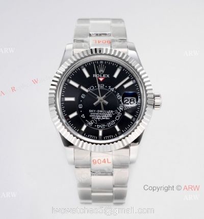 Super Clone Rolex Sky-Dweller AI Factory 9001 Blue Dial 904L Stainless Steel / 1:1 Copy Watch watches