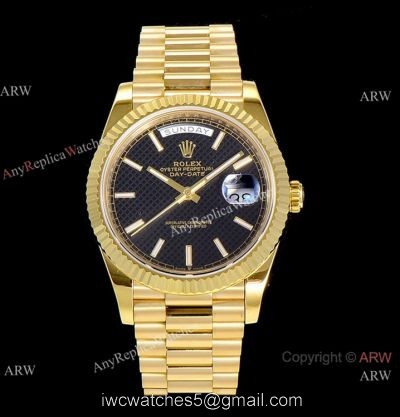 (GM Factory) Swiss Rolex Day Date 40mm Replica Watch Black Grid dial watches