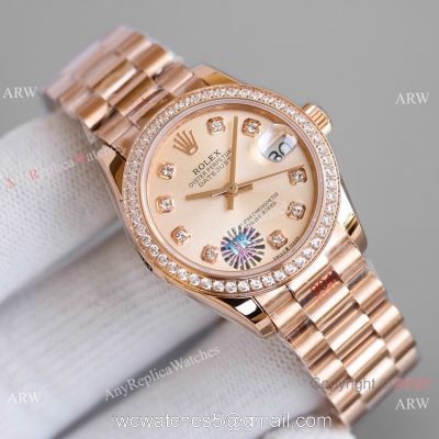 TR Factory 904L Steel Rolex Oyster Perpetual Datejust 31mm Lady Rose Gold Diamonds watches