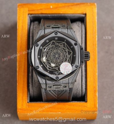 Z Factory Swiss Copy Hublot Sang Bleu Citizen Watch 45mm Solid Black watches