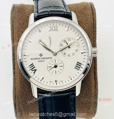Swiss Grade One Vacheron Constantin Patrimony TWS Cal.1420 watch White Power reserve Dial watches