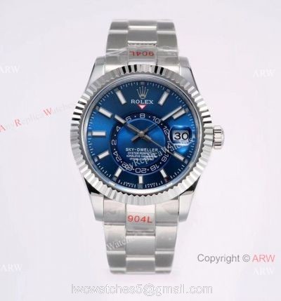 Super Clone Rolex Sky-Dweller AI Factory Swiss 9001 Blue Dial /1:1 Copy Watch watches