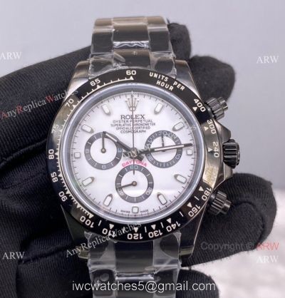 New! Swiss Copy Rolex Daytona 7750 Black Steel Panda Face Watch watches