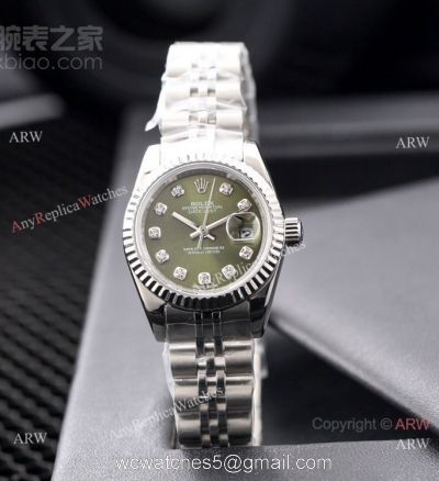 AAA Copy Rolex Datejust 26mm-Lady Watches Stainless Steel Green Dial watches