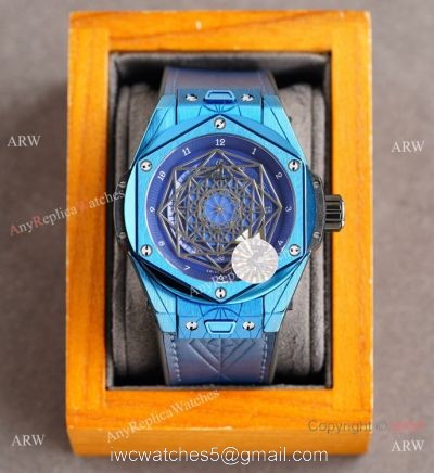 Z Factory Swiss Copy Hublot Sang Bleu 45mm Watch Blue Case Citizen Automatic watches