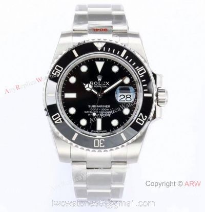 Rolex Submariner Date EW Factory v2 Version 904L Stainless Steel Black Watch 116610ln watches