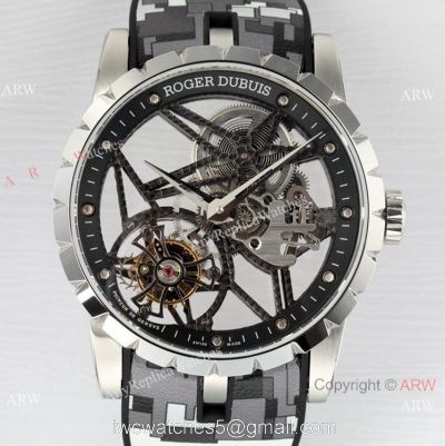 2021 New! Roger Dubuis Excalibur Skeleton Flying Tourbillon BBR Factory Watch watches