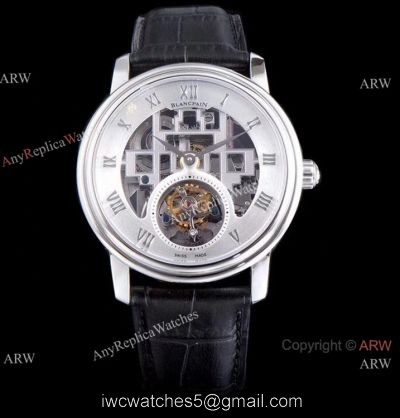Super Clone Blancpain Fantasy Swiss Tourbillon White Dial Watch 43mm Men watches