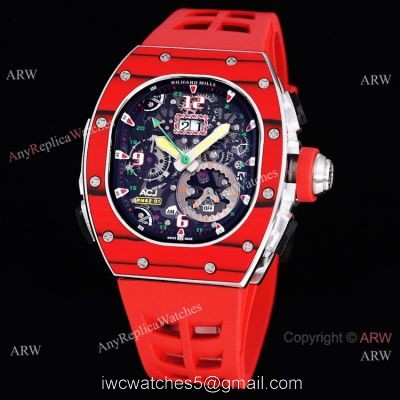 Red Richard Mille Tourbillon Watch Rm 62-01 High End Replica For Men watches