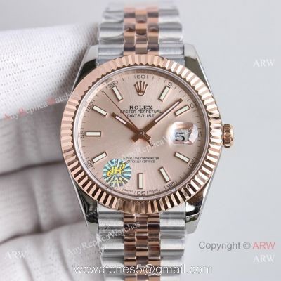 (TW) Swiss Copy Rolex Datejust II Seagull 2824-2 Watches 41mm Jubilee Two Tone Rose Gold watches