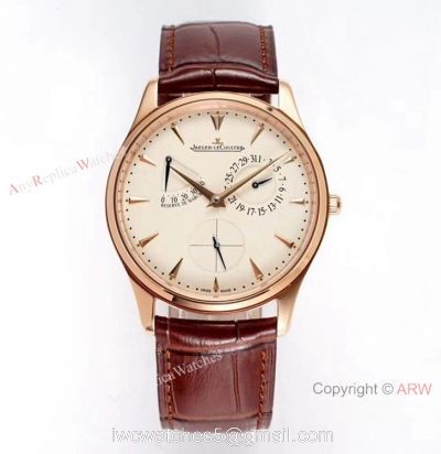 ZF Jaeger-LeCoultre Master Ultra Thin Power Reserve Rose Gold Watch Swiss Replica Watches watches
