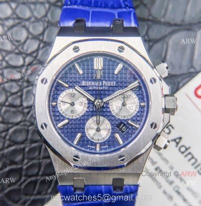 Grade 1A Swiss Copy Audemars Piguet Royal Oak Chrono ETA 7750 Watch 41mm SS Blue Dial watches